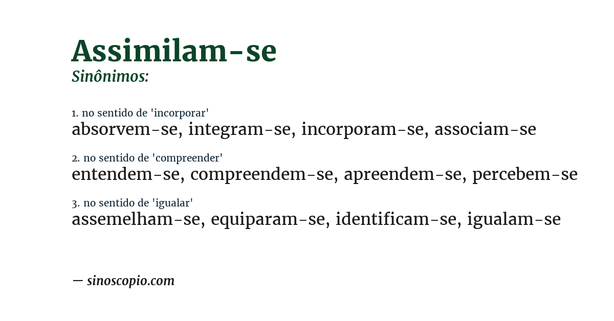 Sinônimo de assimilam-se
