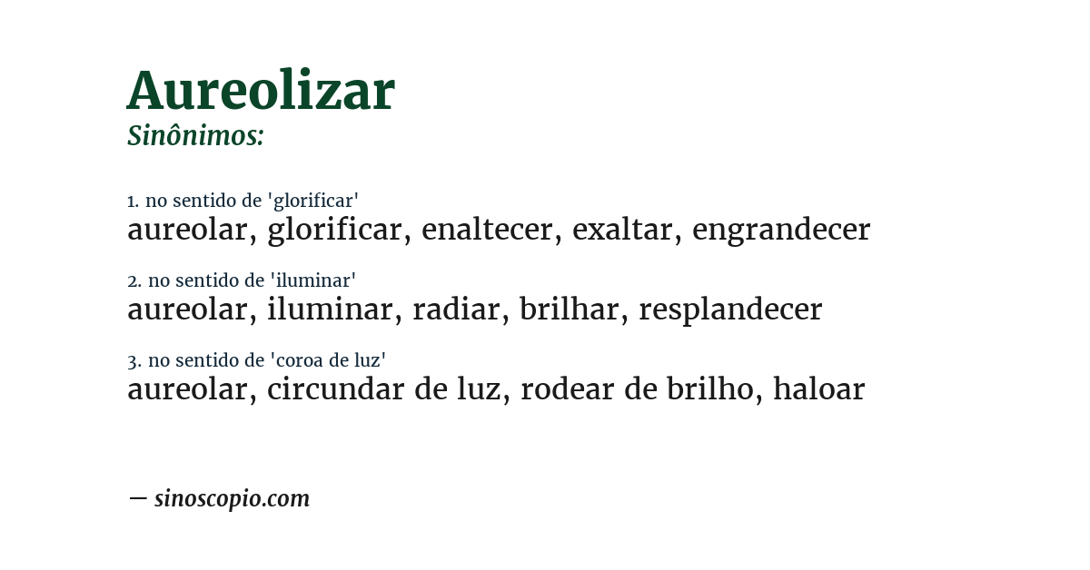 Sinônimo de aureolizar
