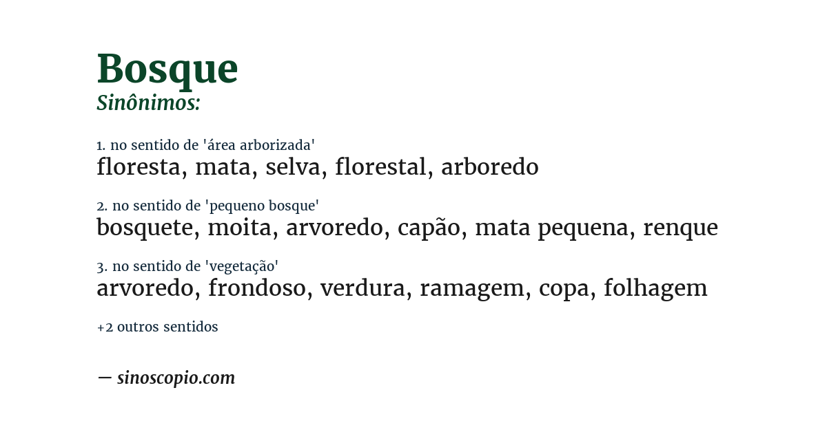 Sinônimo de bosque