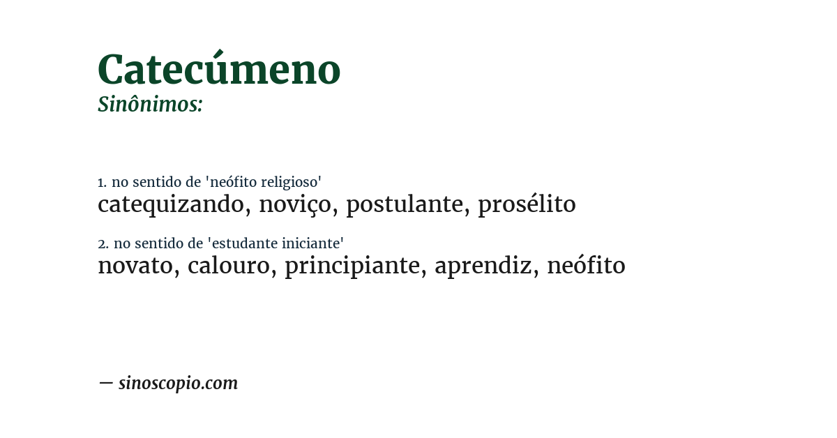 Sinônimo de catecúmeno