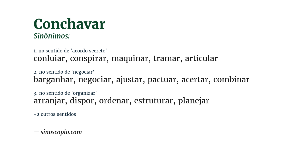 Sinônimo de conchavar