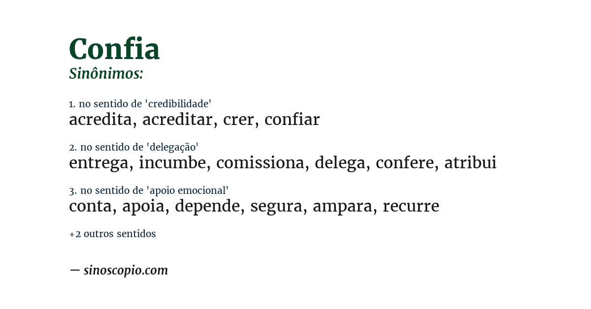 Sinônimo de confia