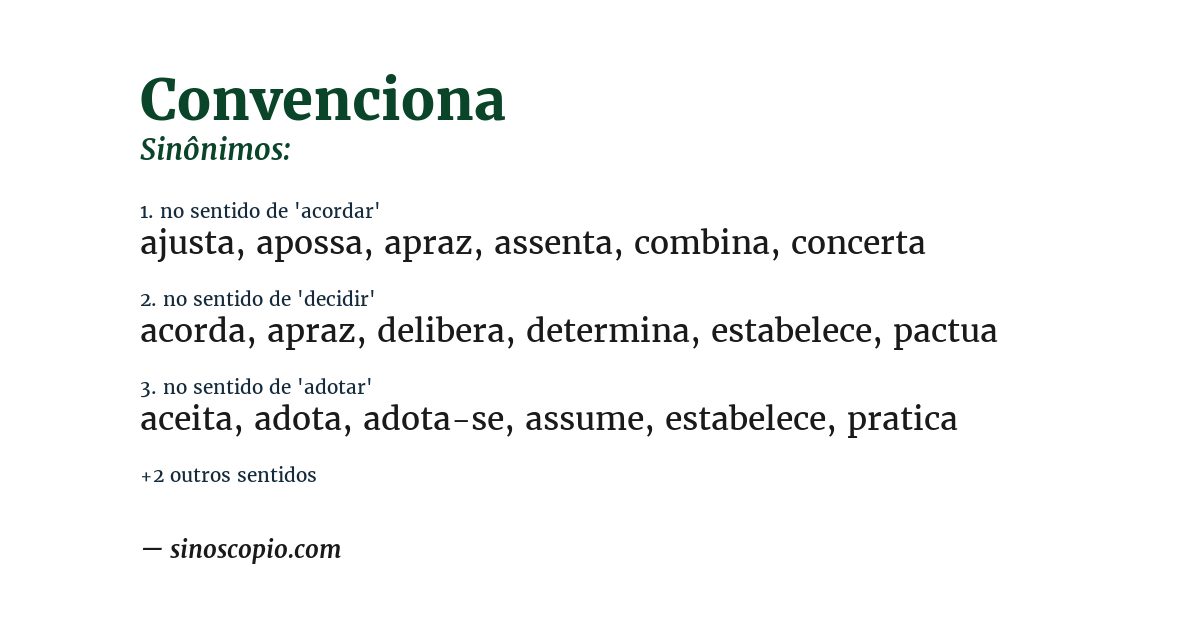 Sinônimo de convenciona