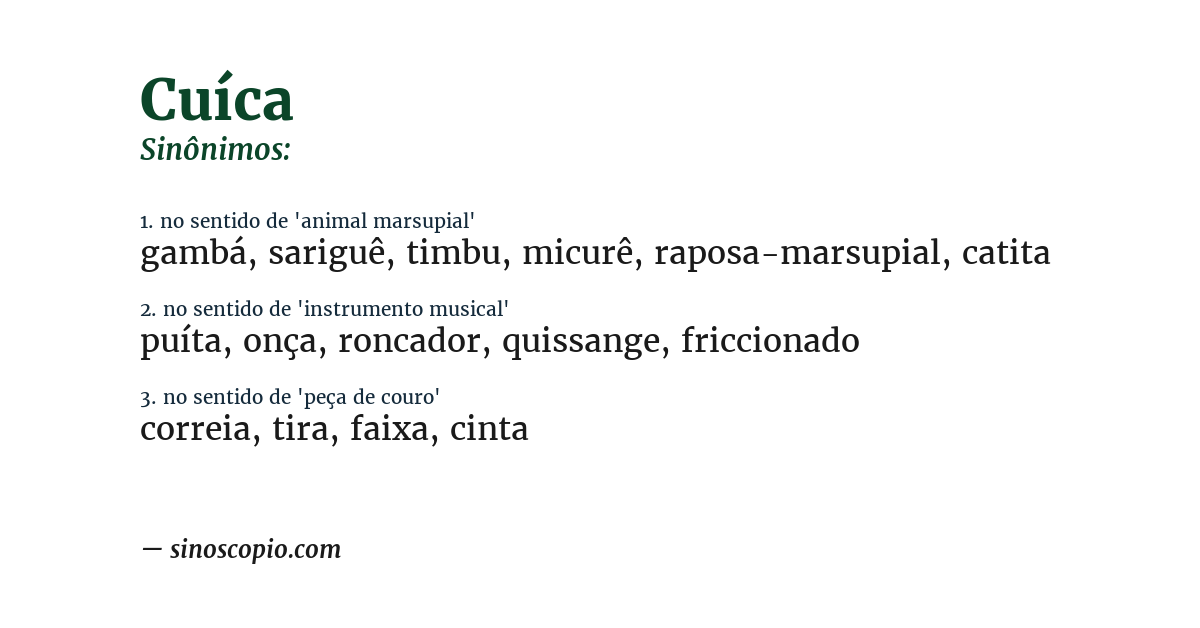 Sinônimo de cuíca