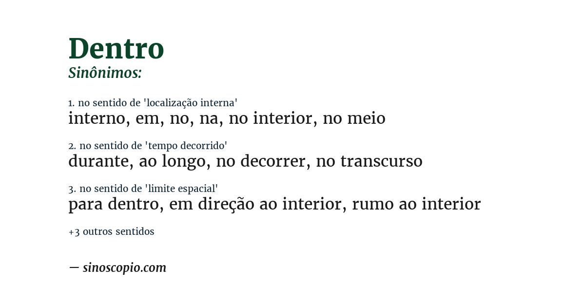 Sinônimo de dentro