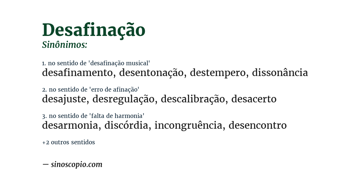 Sinônimo de desafinação