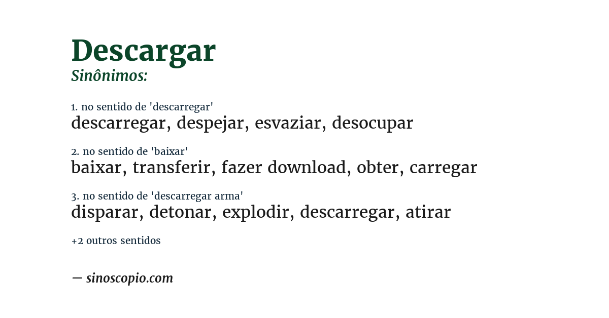 Sinônimo de descargar