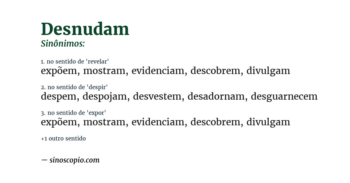 Sinônimo de desnudam