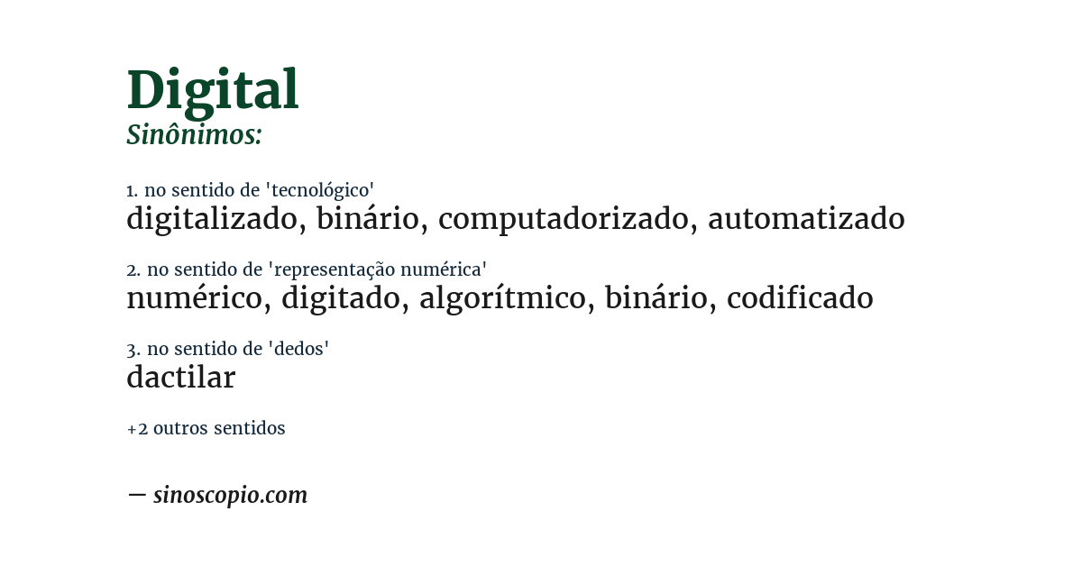 Sinônimo de digital