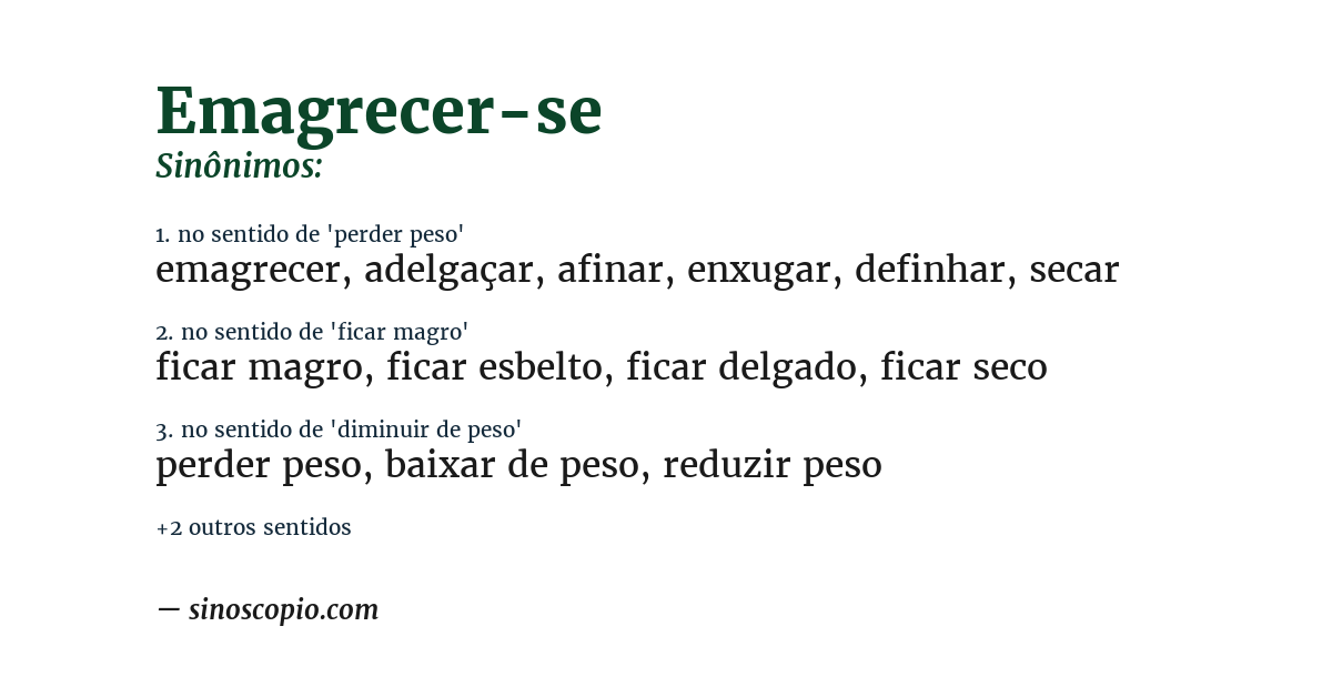 Sinônimo de emagrecer-se