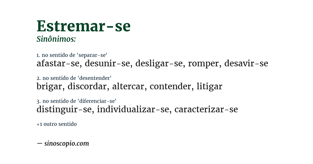 Sinônimo de estremar-se