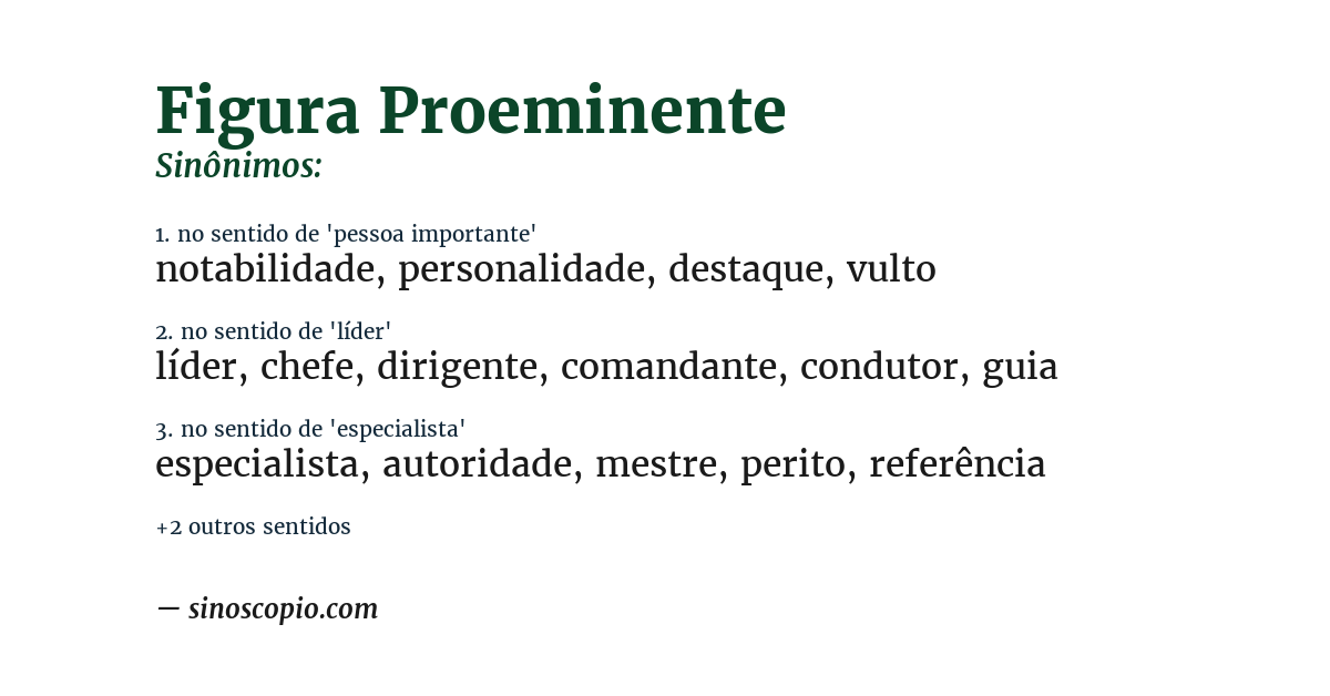 Sinônimo de figura proeminente