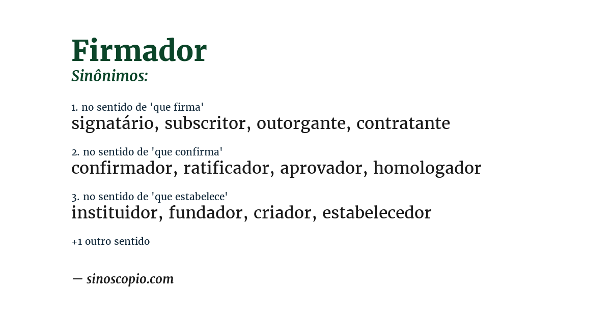 Sinônimo de firmador