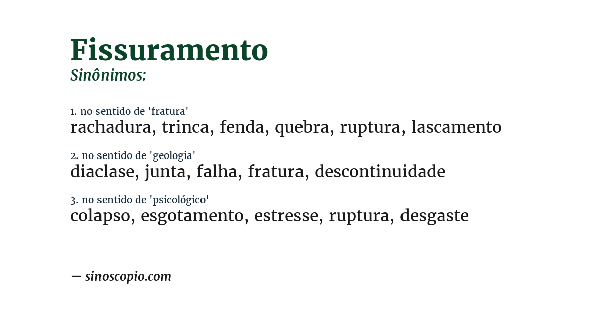 Sinônimo de fissuramento