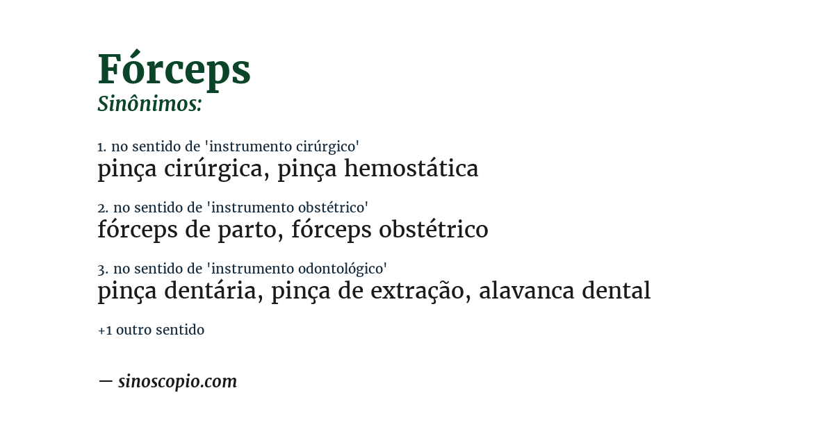 Sinônimo de fórceps