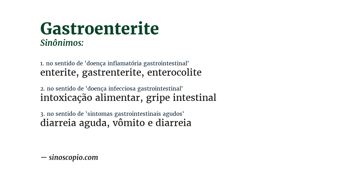 Sinônimo de gastroenterite