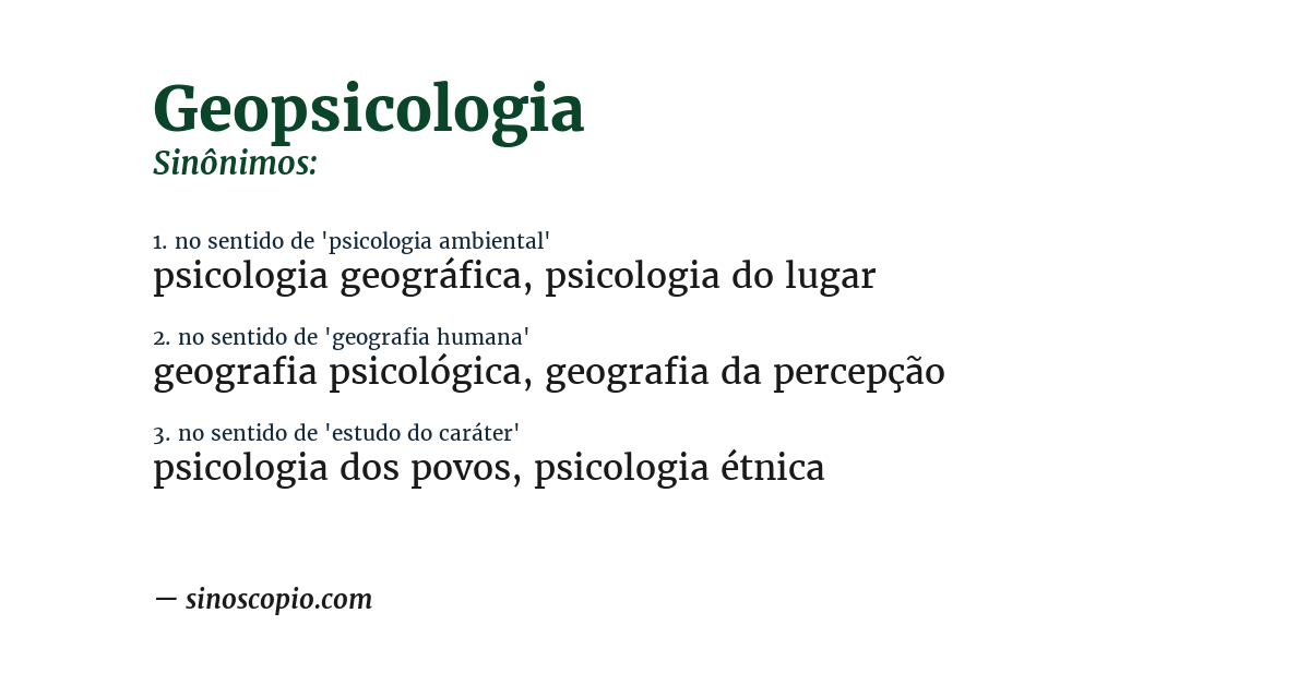 Sinônimo de geopsicologia