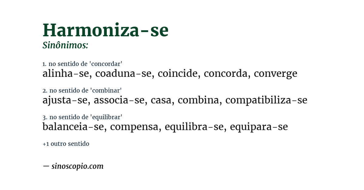 Sinônimo de harmoniza-se
