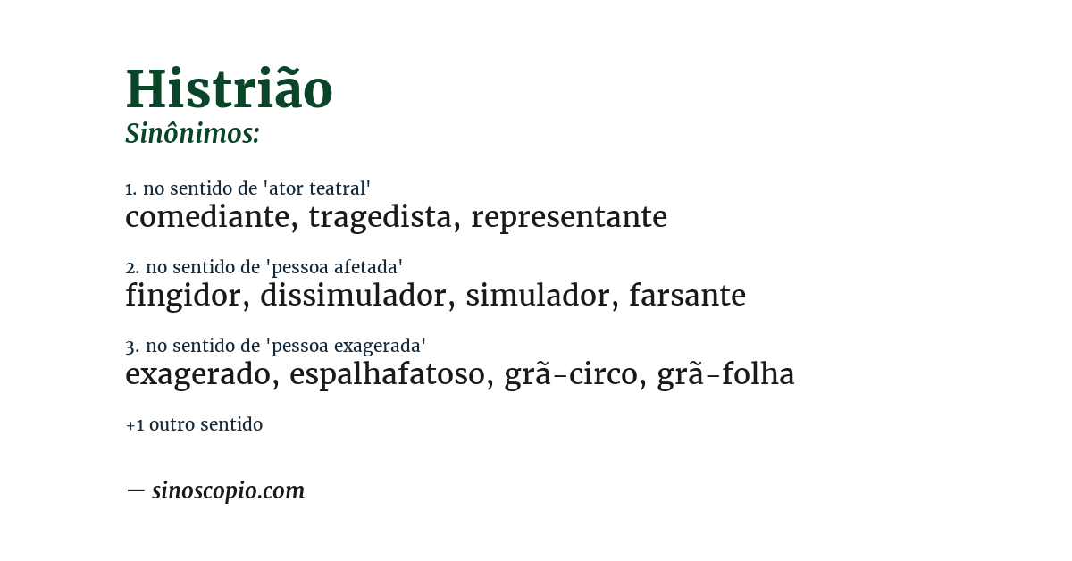 Sinônimo de histrião