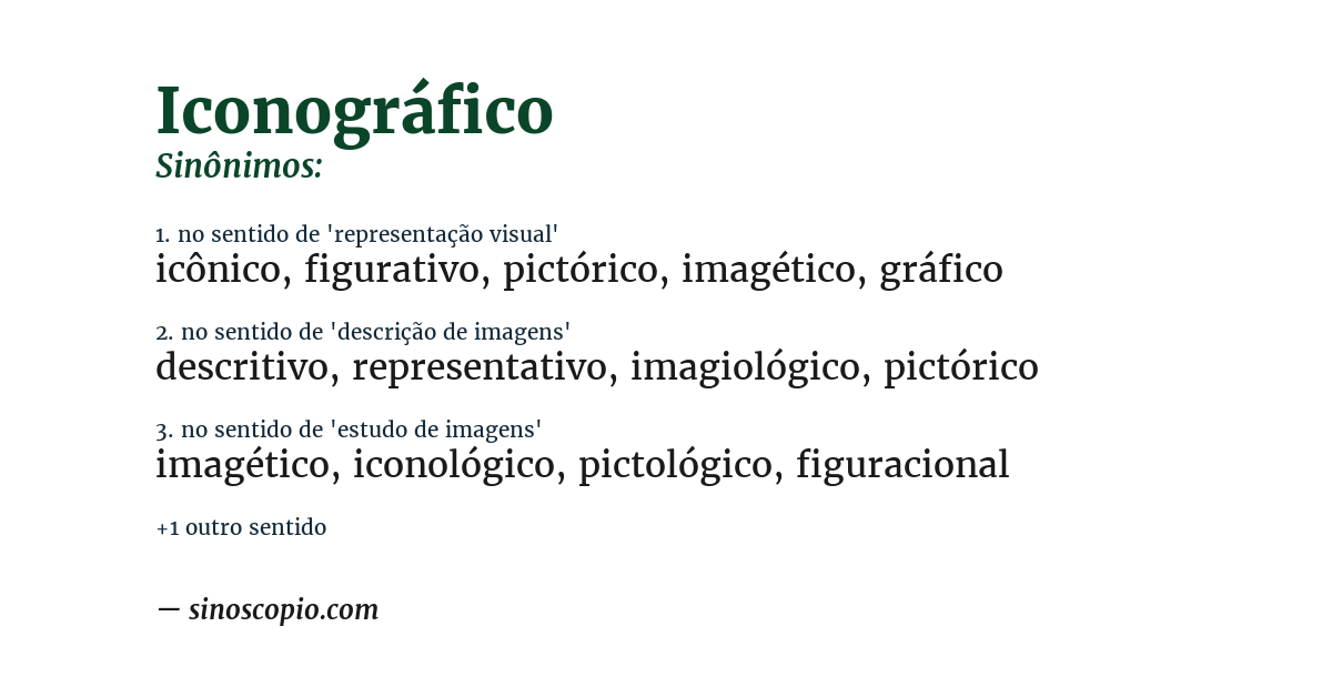 Sinônimo de iconográfico