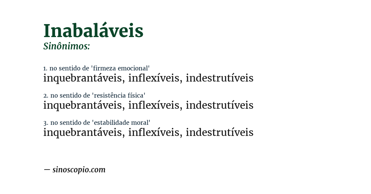 Sinônimo de inabaláveis