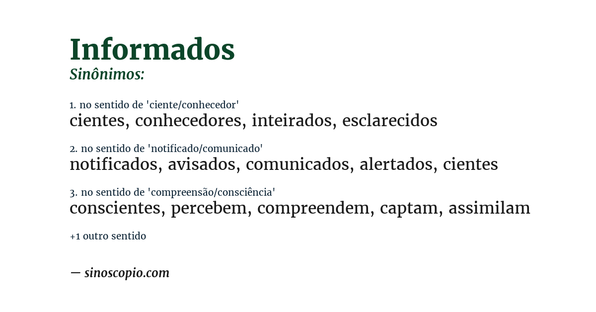 Sinônimo de informados