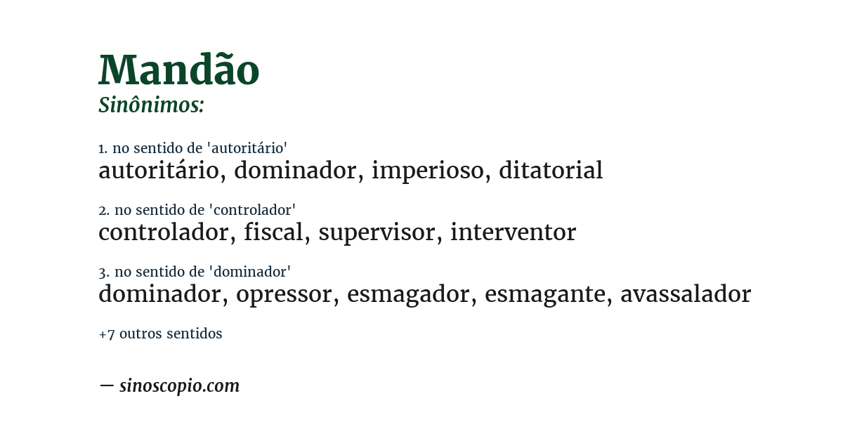 Sinônimo de mandão