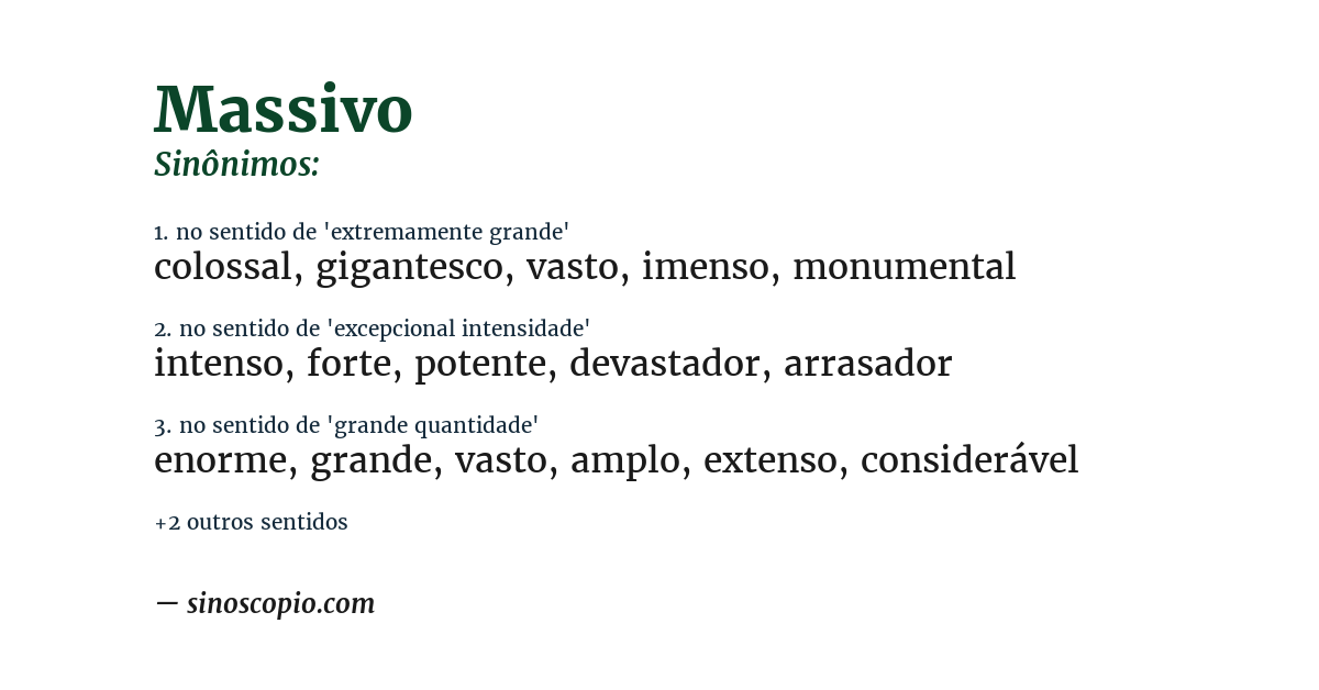 Sinônimo de massivo