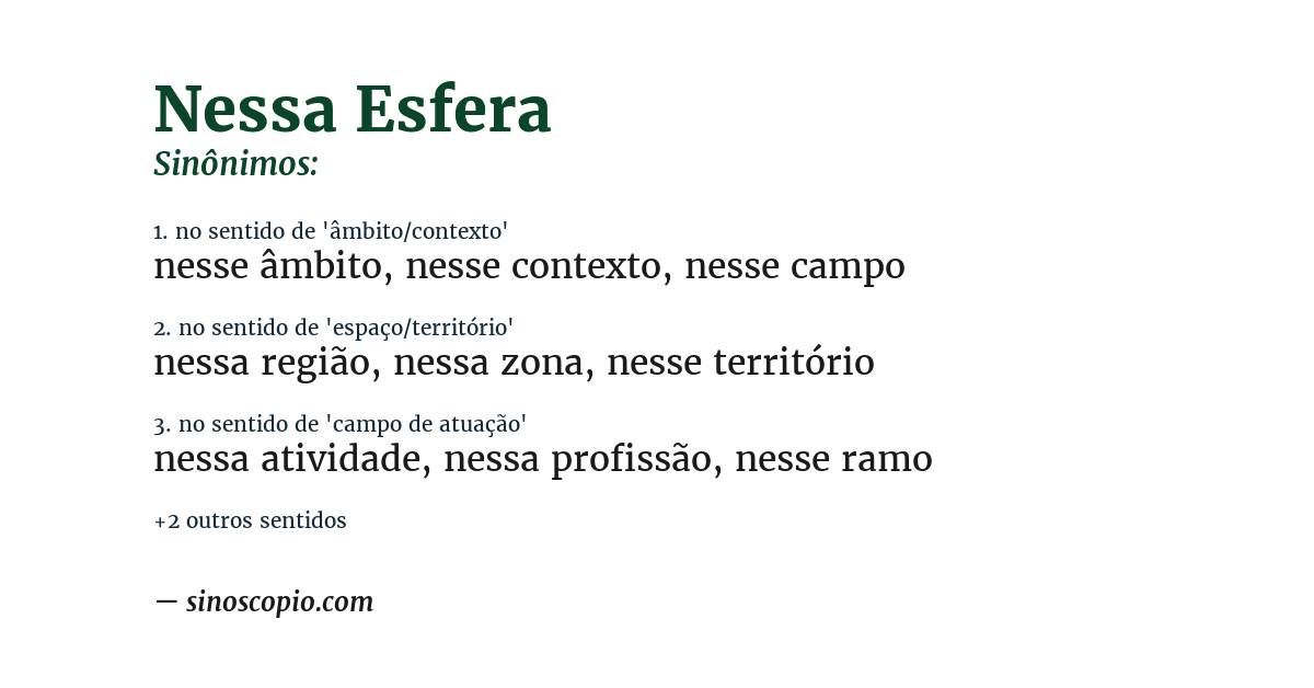 Sinônimo de nessa esfera
