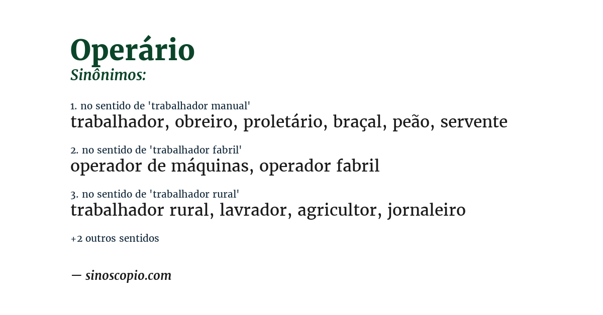 Sinônimo de operário