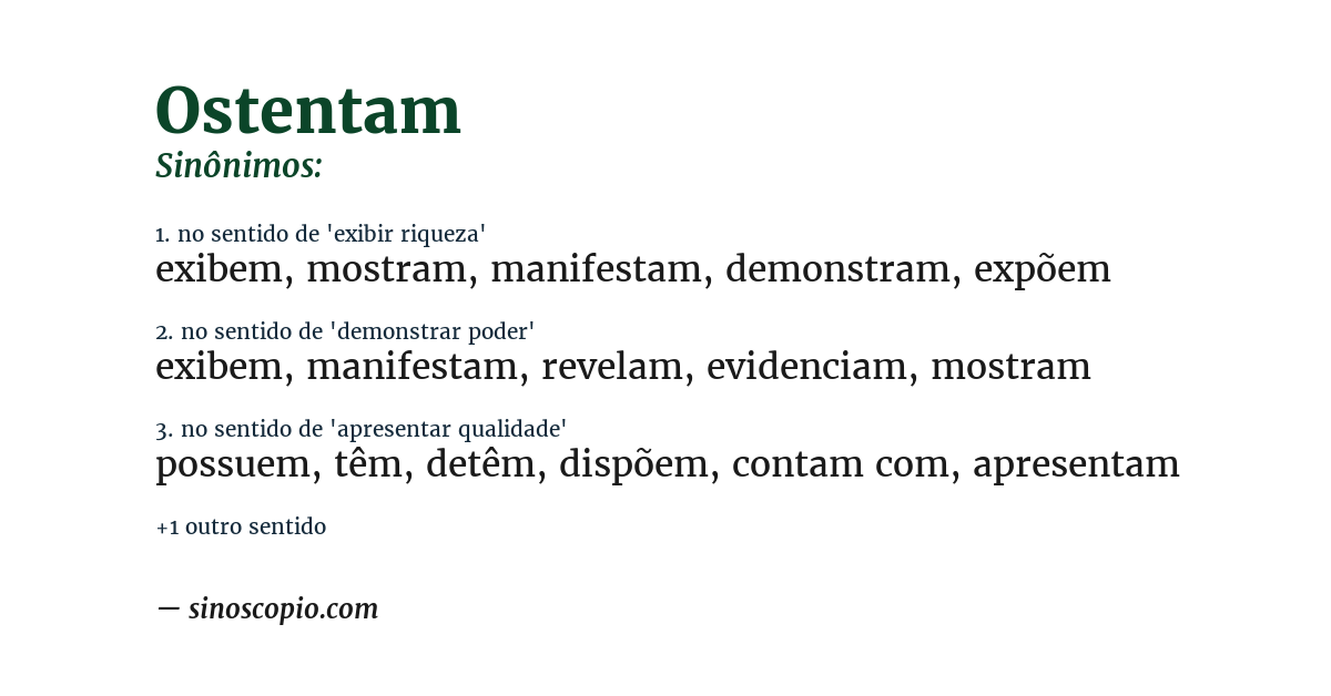 Sinônimo de ostentam