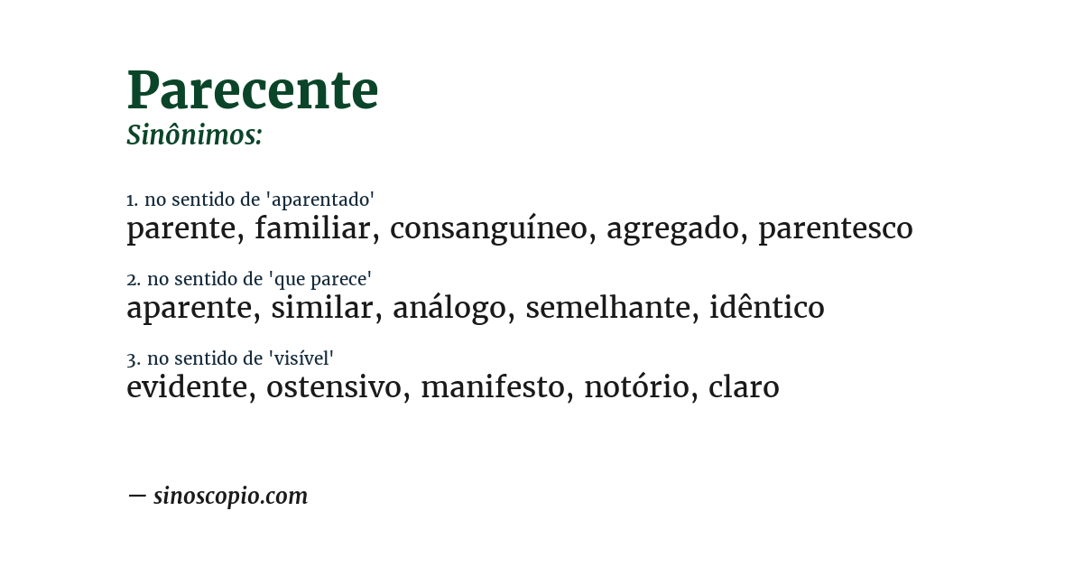 Sinônimo de parecente