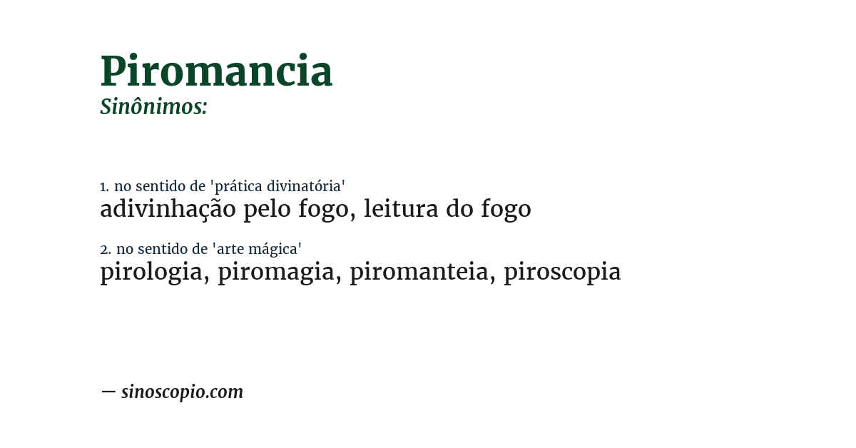Sinônimo de piromancia