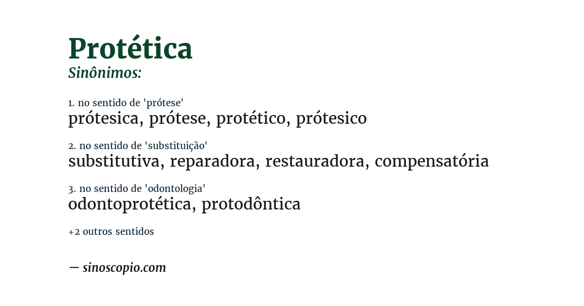 Sinônimo de protética