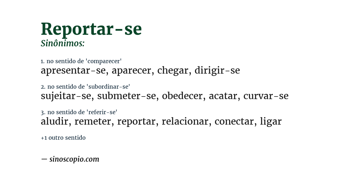 Sinônimo de reportar-se