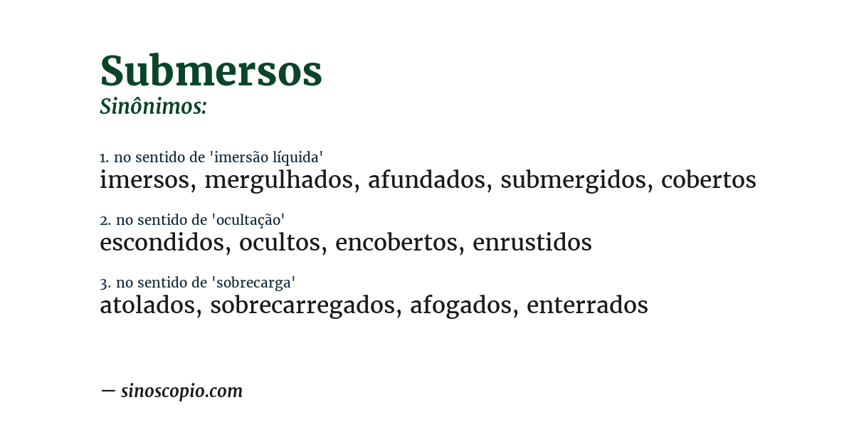 Sinônimo de submersos