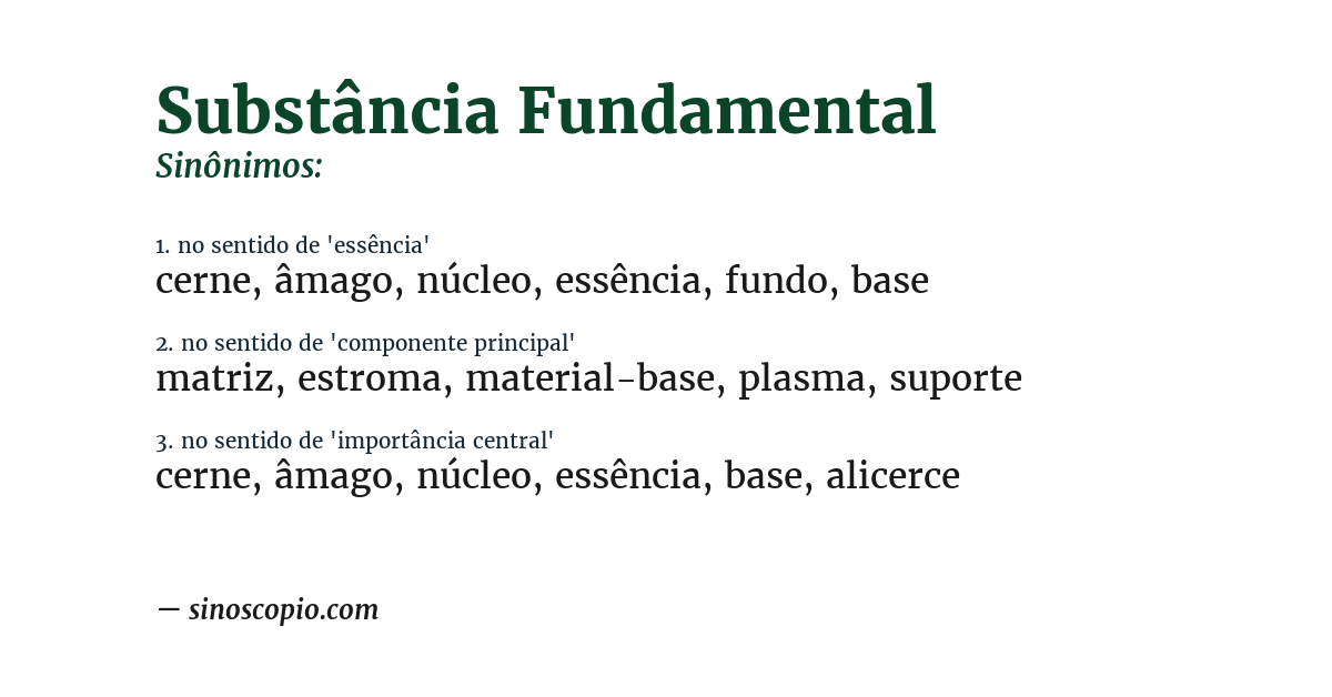 Sinônimo de substância fundamental