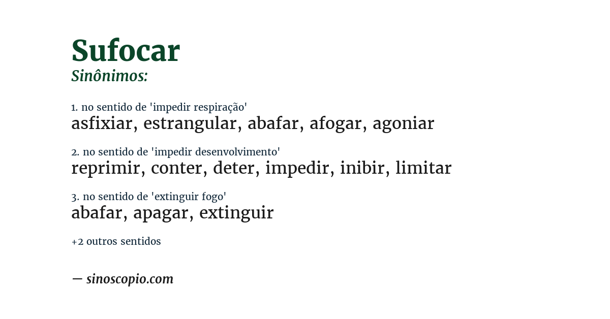 Sinônimo de sufocar