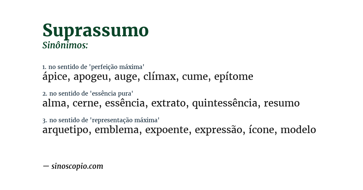 Sinônimo de suprassumo