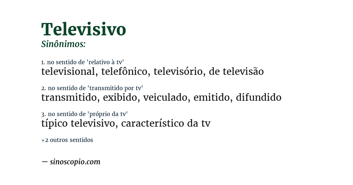 Sinônimo de televisivo