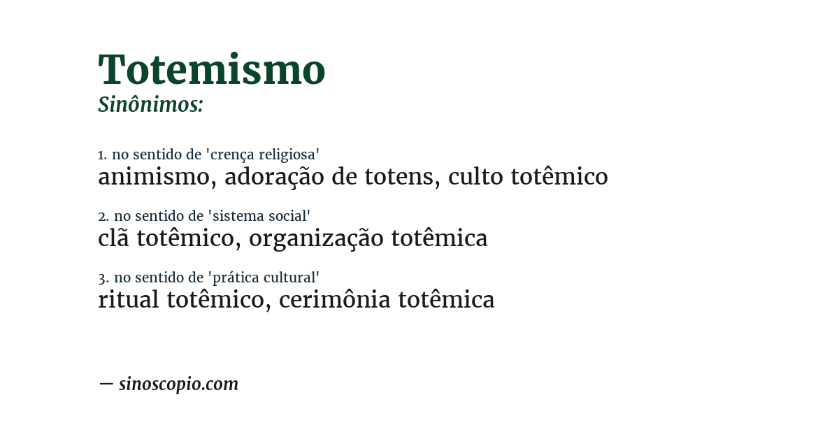 Sinônimo de totemismo