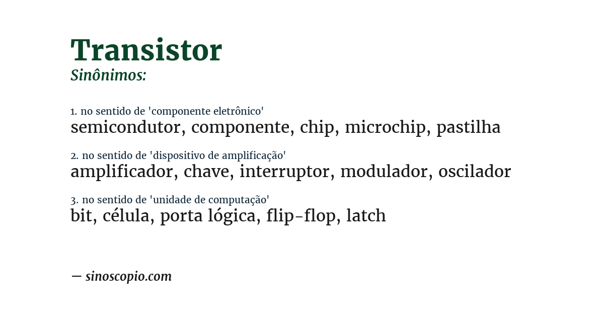 Sinônimo de transistor