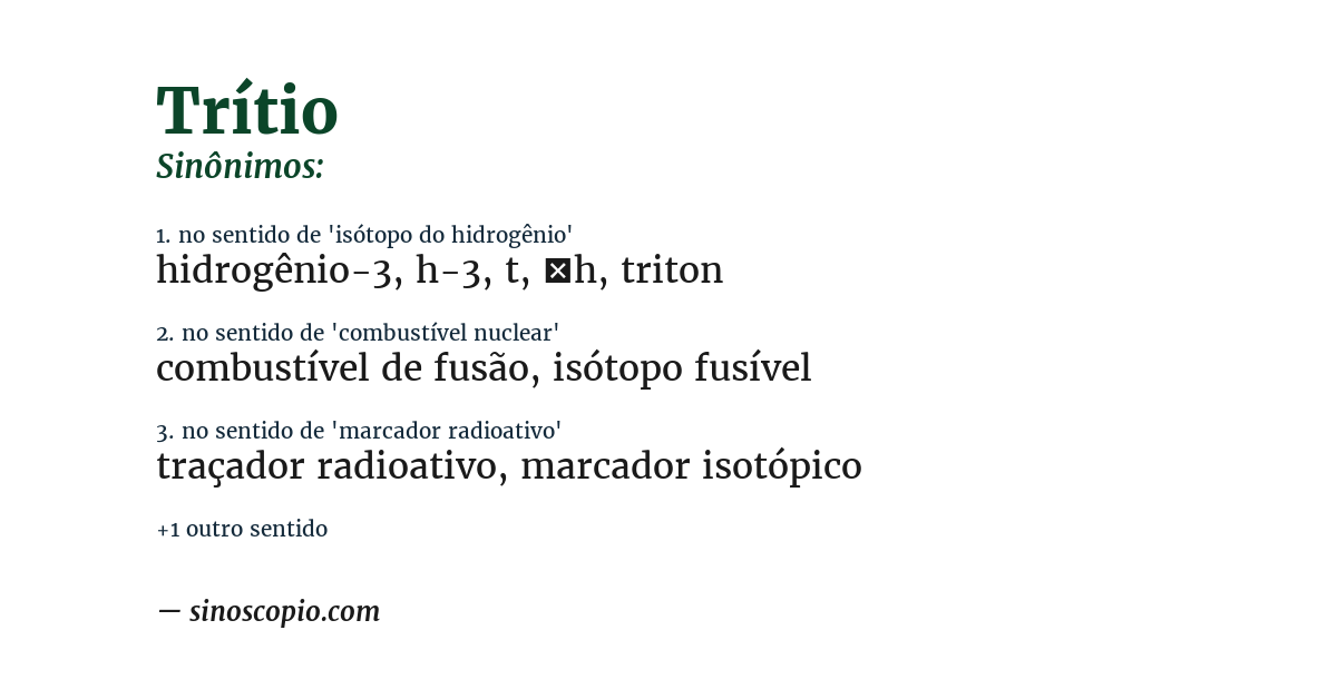 Sinônimo de trítio