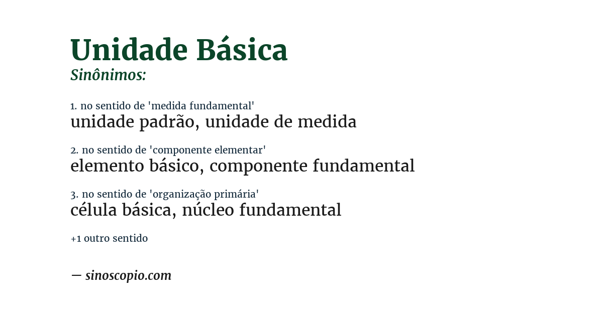 Sinônimo de unidade básica