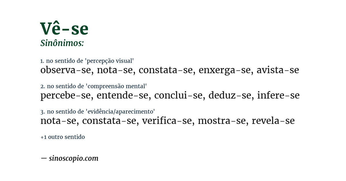 Sinônimo de vê-se