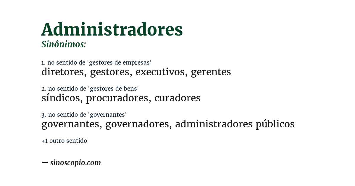 Sinônimo de administradores