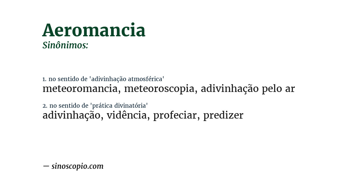Sinônimo de aeromancia