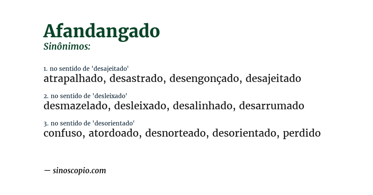 Sinônimo de afandangado