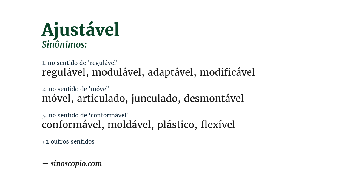 Sinônimo de ajustável