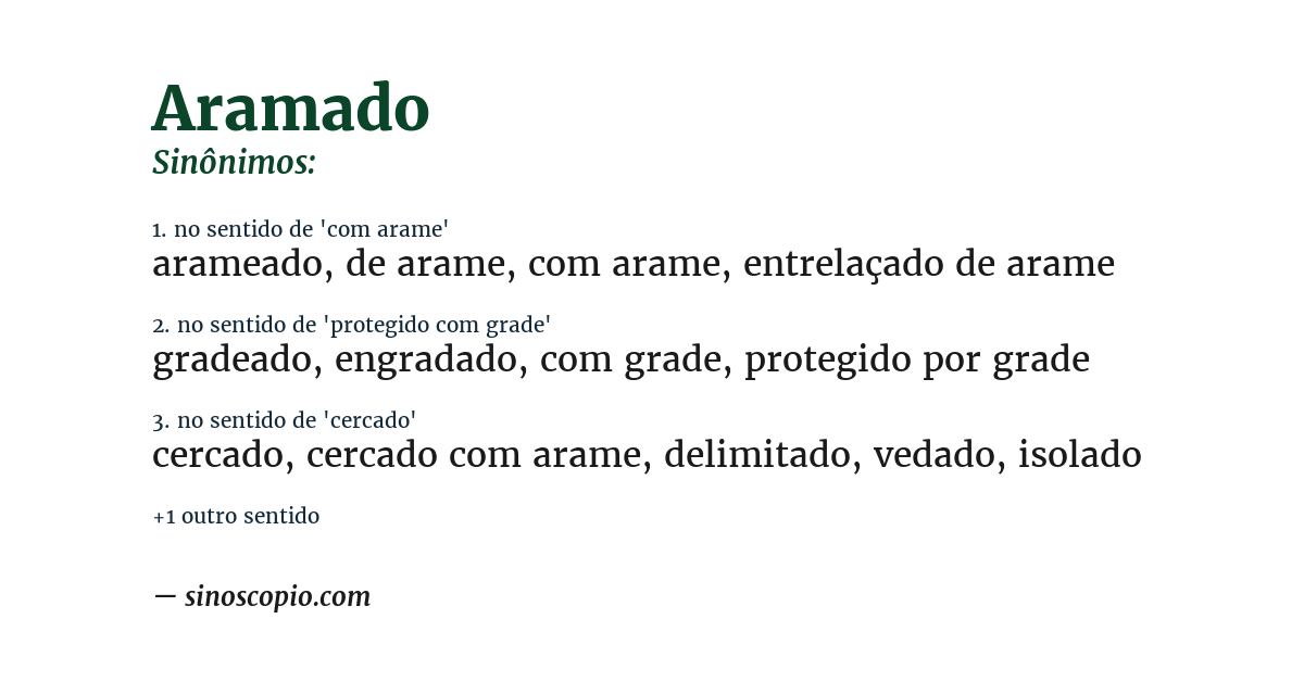 Sinônimo de aramado